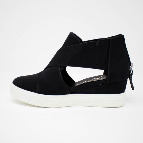 MELODY Cut-Out Wedge Sneaker - Black - Picture 5 of 5